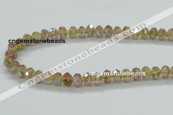 CLG03 12 inches 6*8mm faceted rondelle handmade lampwork beads