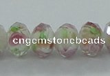 CLG04 12 inches 6*8mm faceted rondelle handmade lampwork beads