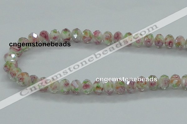 CLG04 12 inches 6*8mm faceted rondelle handmade lampwork beads