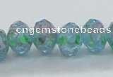 CLG05 12 inches 6*8mm faceted rondelle handmade lampwork beads