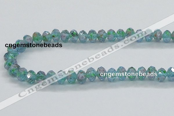 CLG05 12 inches 6*8mm faceted rondelle handmade lampwork beads