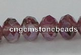 CLG06 12 inches 6*8mm faceted rondelle handmade lampwork beads