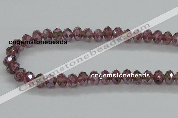 CLG06 12 inches 6*8mm faceted rondelle handmade lampwork beads