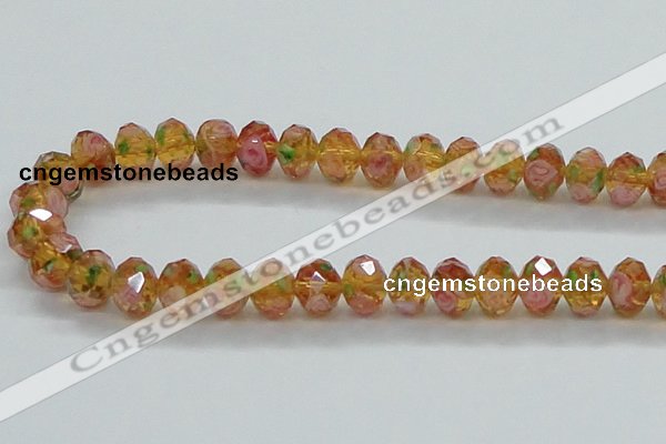 CLG08 12 inches 6*8mm faceted rondelle handmade lampwork beads