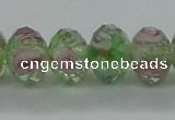 CLG09 12 inches 6*8mm faceted rondelle handmade lampwork beads