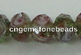 CLG10 12 inches 6*8mm faceted rondelle handmade lampwork beads