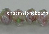 CLG11 12 inches 6*8mm faceted rondelle handmade lampwork beads