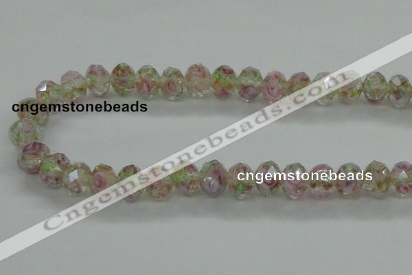 CLG11 12 inches 6*8mm faceted rondelle handmade lampwork beads