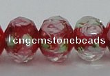 CLG12 13.5 inches 9*12mm faceted rondelle handmade lampwork beads