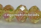 CLG14 13.5 inches 9*12mm faceted rondelle handmade lampwork beads