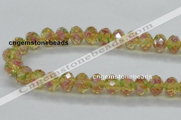 CLG14 13.5 inches 9*12mm faceted rondelle handmade lampwork beads