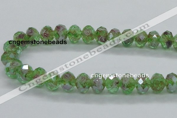 CLG16 13.5 inches 9*12mm faceted rondelle handmade lampwork beads