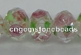 CLG18 13.5 inches 9*12mm faceted rondelle handmade lampwork beads