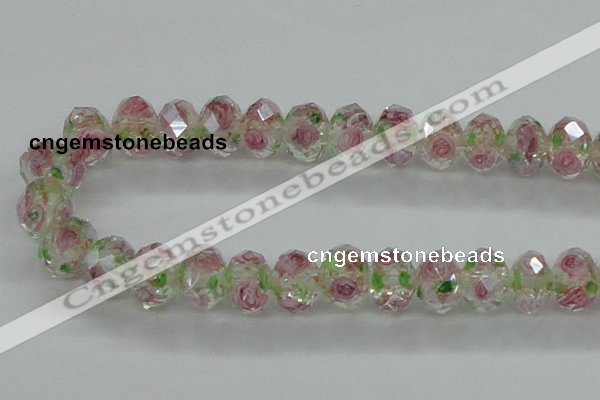 CLG18 13.5 inches 9*12mm faceted rondelle handmade lampwork beads