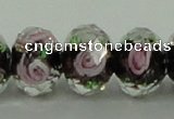 CLG19 13.5 inches 9*12mm faceted rondelle handmade lampwork beads