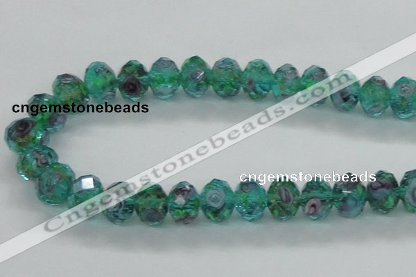 CLG20 13.5 inches 9*12mm faceted rondelle handmade lampwork beads