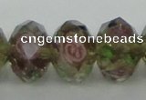 CLG22 13.5 inches 9*12mm faceted rondelle handmade lampwork beads