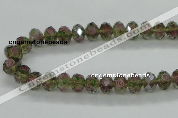 CLG22 13.5 inches 9*12mm faceted rondelle handmade lampwork beads