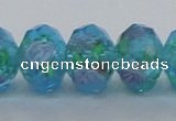 CLG23 13.5 inches 9*12mm faceted rondelle handmade lampwork beads