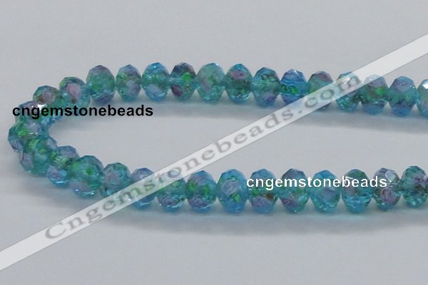 CLG23 13.5 inches 9*12mm faceted rondelle handmade lampwork beads