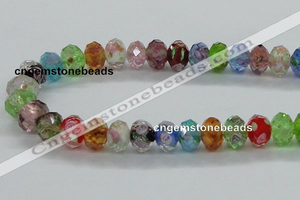 CLG24 13.5 inches 9*12mm faceted rondelle handmade lampwork beads