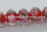 CLG25 15 inches 8*10mm faceted rondelle handmade lampwork beads