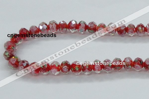 CLG25 15 inches 8*10mm faceted rondelle handmade lampwork beads