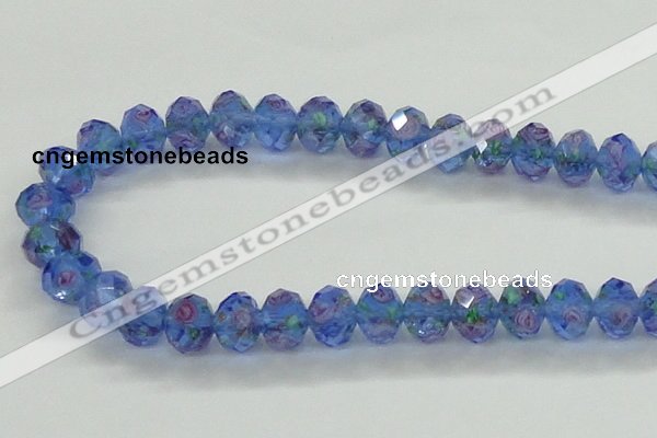 CLG27 15 inches 8*10mm faceted rondelle handmade lampwork beads