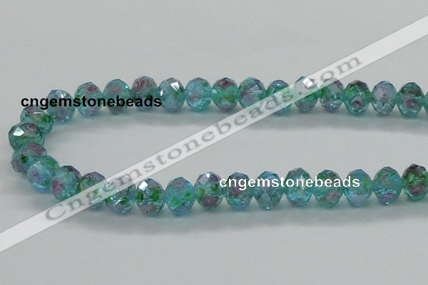 CLG28 15 inches 8*10mm faceted rondelle handmade lampwork beads