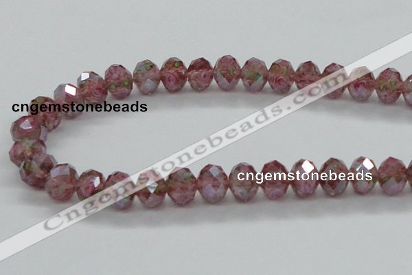 CLG29 15 inches 8*10mm faceted rondelle handmade lampwork beads