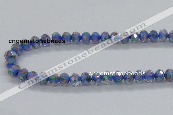 CLG30 15 inches 8*10mm faceted rondelle handmade lampwork beads