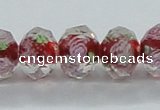 CLG32 15 inches 8*10mm faceted rondelle handmade lampwork beads