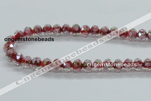 CLG32 15 inches 8*10mm faceted rondelle handmade lampwork beads