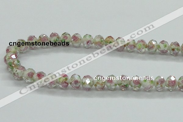 CLG33 15 inches 8*10mm faceted rondelle handmade lampwork beads