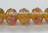 CLG34 15 inches 8*10mm faceted rondelle handmade lampwork beads
