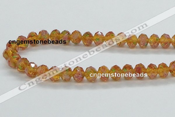 CLG34 15 inches 8*10mm faceted rondelle handmade lampwork beads