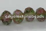 CLG35 15 inches 8*10mm faceted rondelle handmade lampwork beads