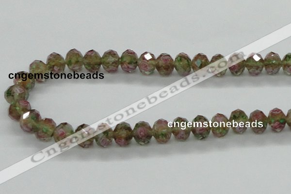 CLG35 15 inches 8*10mm faceted rondelle handmade lampwork beads