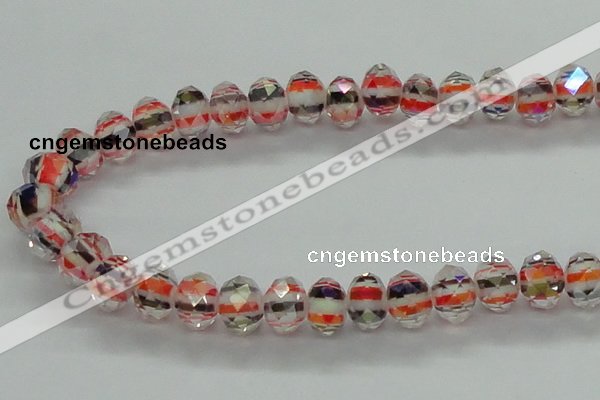 CLG37 14 inches 8*10mm faceted rondelle handmade lampwork beads