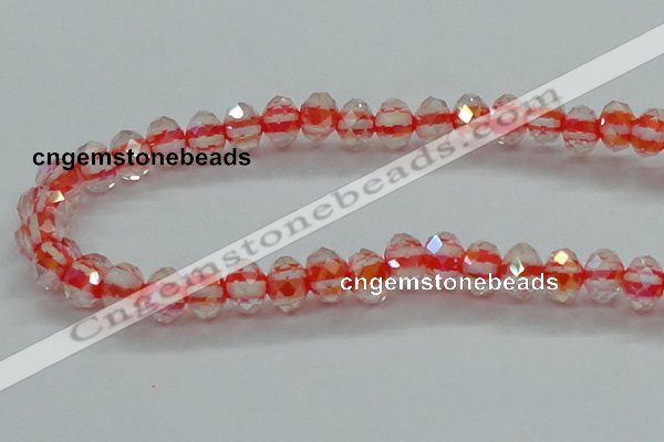 CLG40 14 inches 8*10mm faceted rondelle handmade lampwork beads