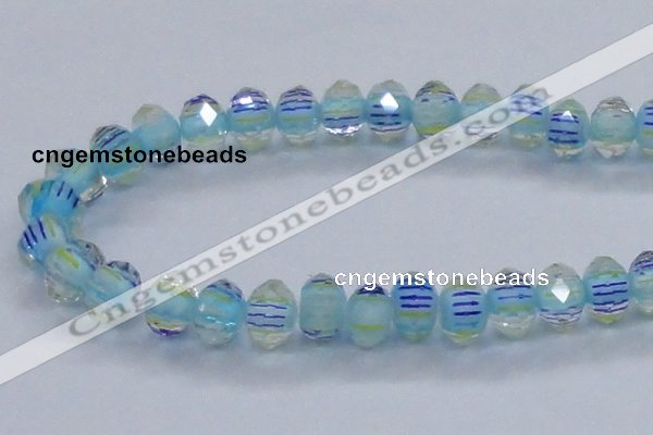 CLG44 13 inches 9*12mm faceted rondelle handmade lampwork beads