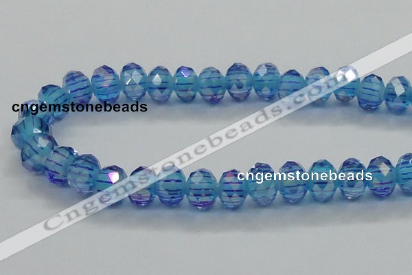 CLG46 13 inches 9*12mm faceted rondelle handmade lampwork beads