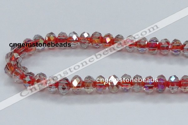 CLG47 13 inches 9*12mm faceted rondelle handmade lampwork beads