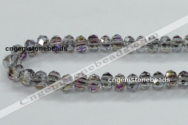 CLG49 13 inches 9*12mm faceted rondelle handmade lampwork beads