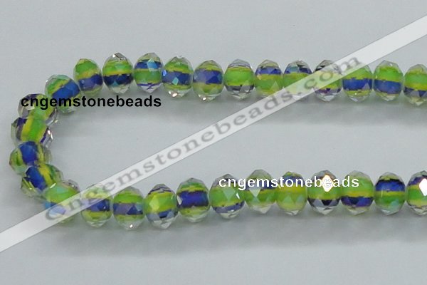 CLG50 13 inches 9*12mm faceted rondelle handmade lampwork beads