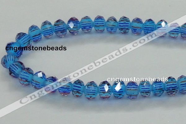 CLG51 13 inches 9*12mm faceted rondelle handmade lampwork beads