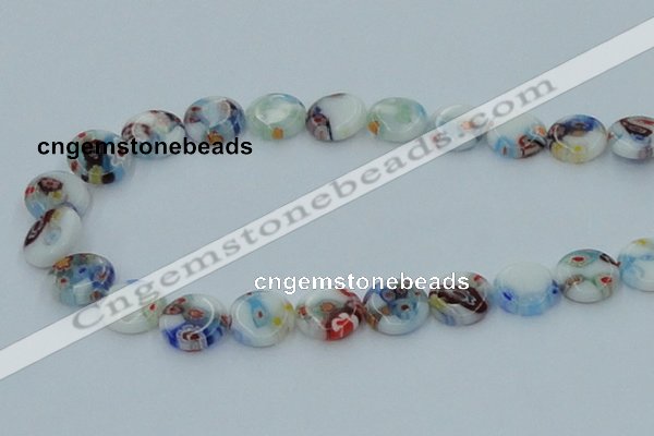 CLG516 16 inches 12mm flat round lampwork glass beads wholesale