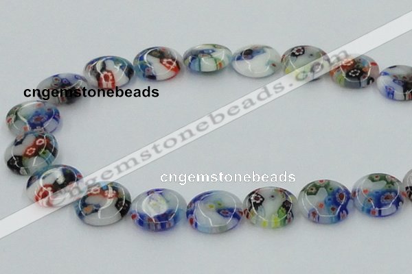 CLG518 16 inches 16mm flat round lampwork glass beads wholesale