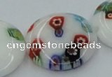 CLG519 16 inches 20mm flat round lampwork glass beads wholesale