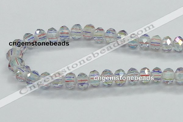 CLG52 13 inches 9*12mm faceted rondelle handmade lampwork beads